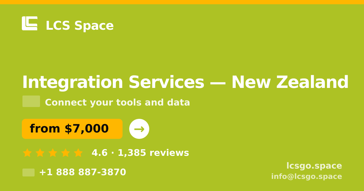 Integration Services in Auckland — from $9,400, rated 4.8/5 by 491 clients. LCS Space.