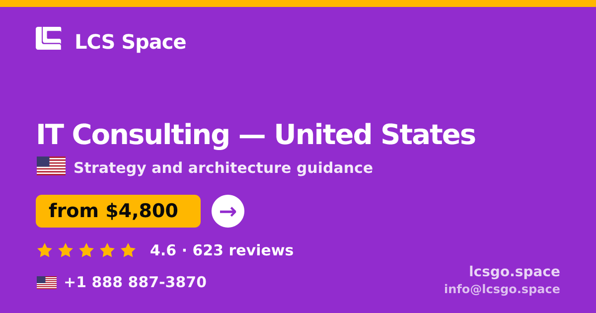 IT Consulting in United States — from $4,800, rated 4.6/5 by 623 clients. LCS Space.