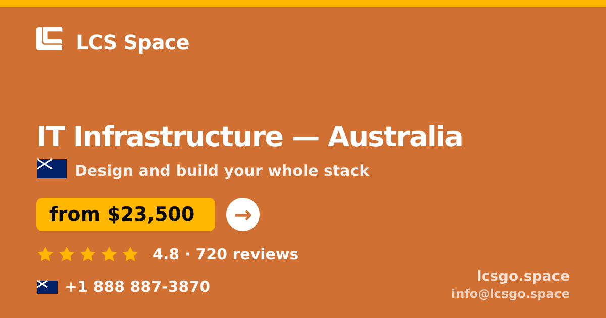 IT Infrastructure in Brisbane — from $17,500, rated 4.5/5 by 967 clients. LCS Space.