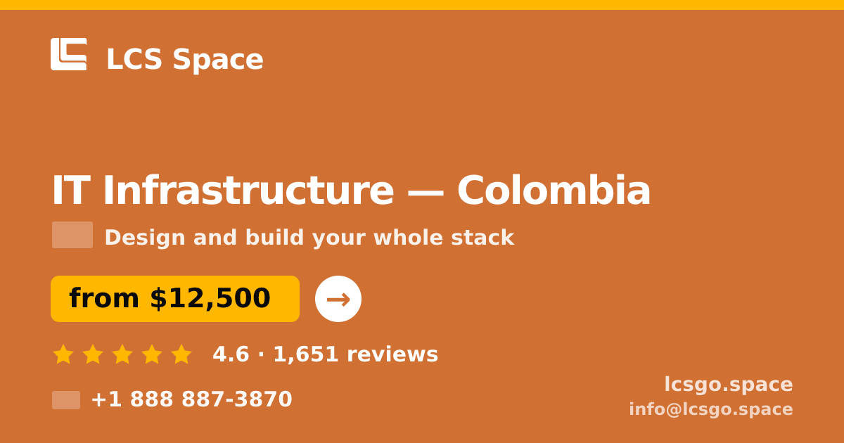 IT Infrastructure in Colombia — from $12,500, rated 4.6/5 by 1651 clients. LCS Space.