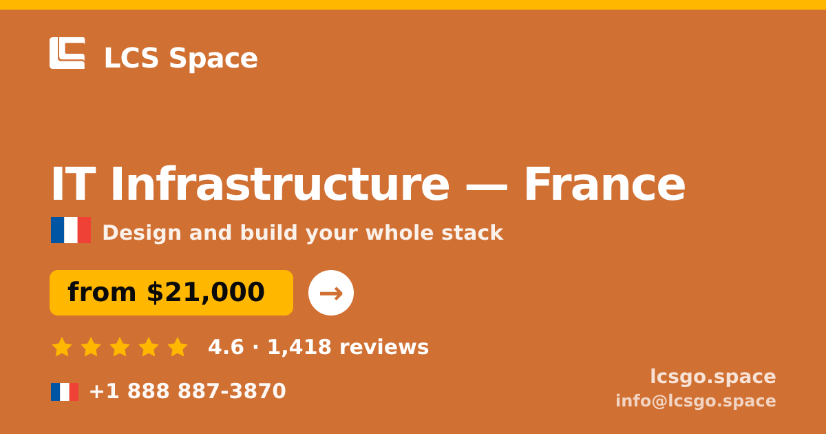 IT Infrastructure in Lyon — from $22,500, rated 4.7/5 by 1718 clients. LCS Space.