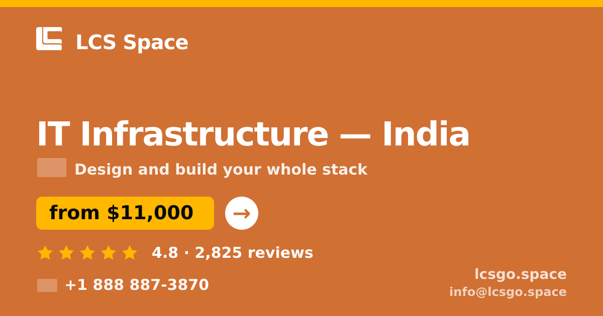 IT Infrastructure in India — from $11,000, rated 4.8/5 by 2825 clients. LCS Space.