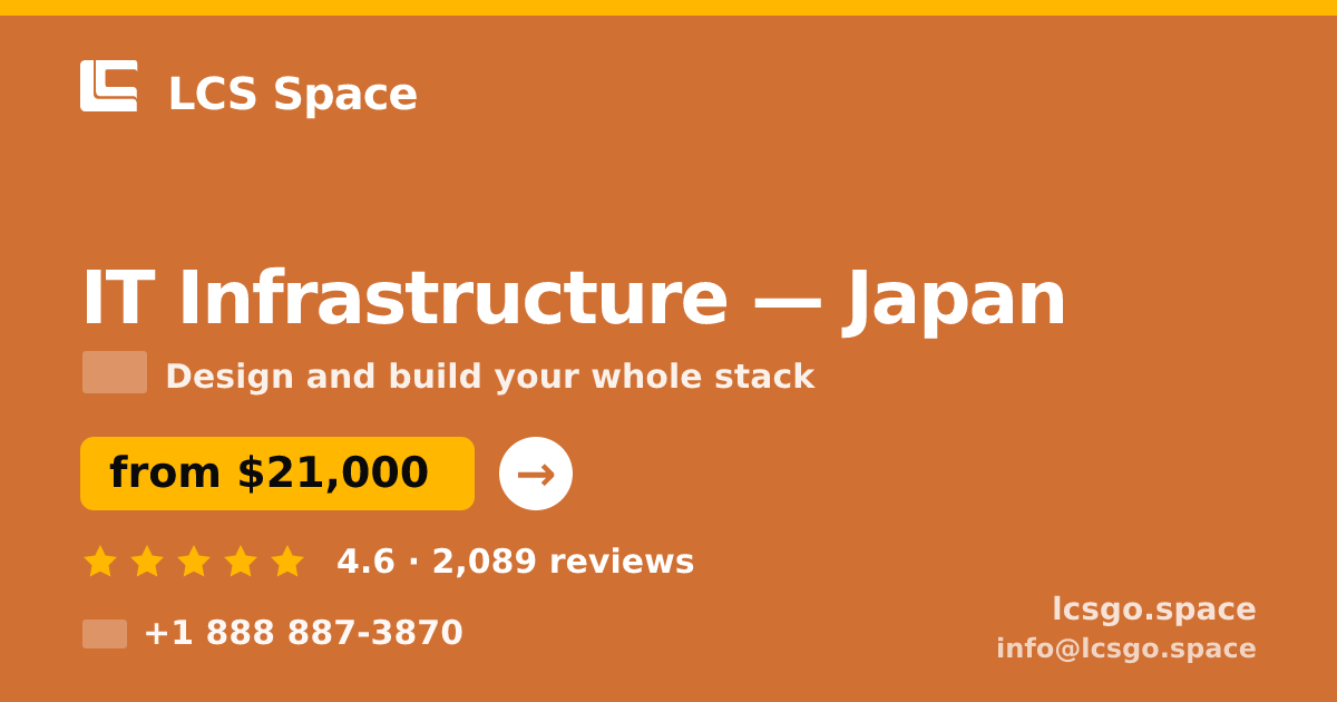 IT Infrastructure in Nagoya — from $21,000, rated 4.6/5 by 1362 clients. LCS Space.