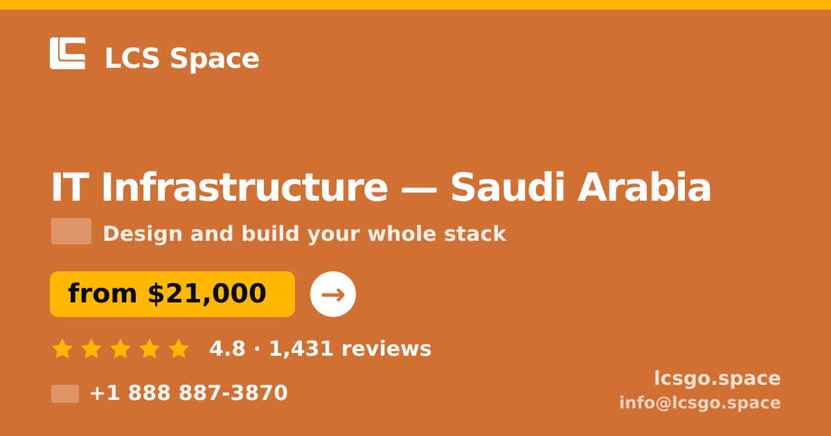 IT Infrastructure in Saudi Arabia — from $21,000, rated 4.8/5 by 1431 clients. LCS Space.
