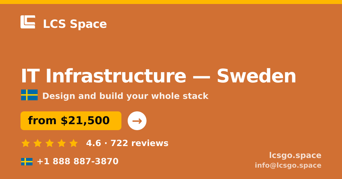 IT Infrastructure in Sweden — from $21,500, rated 4.6/5 by 722 clients. LCS Space.