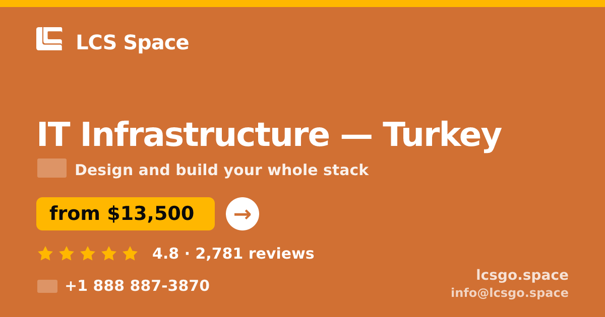 IT Infrastructure in Turkey — from $13,500, rated 4.8/5 by 2781 clients. LCS Space.