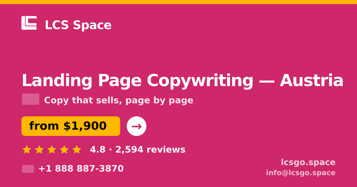 Landing Page Copywriting in Linz — from $2,400, rated 4.7/5 by 1735 clients. LCS Space.