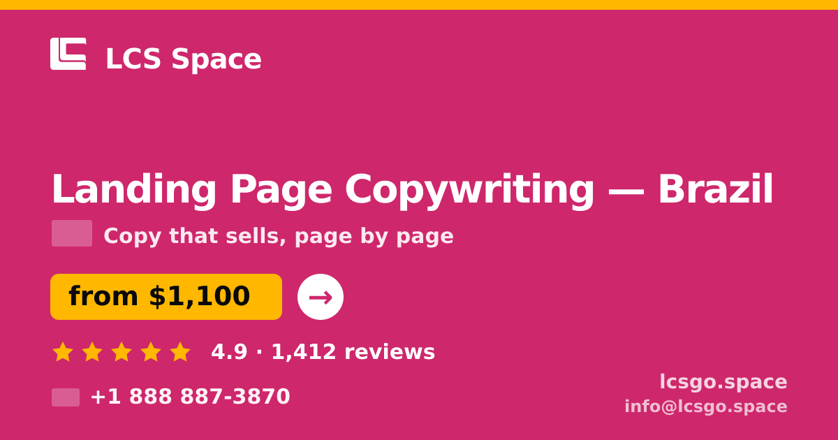 Landing Page Copywriting in São Paulo — from $1,000, rated 4.7/5 by 424 clients. LCS Space.