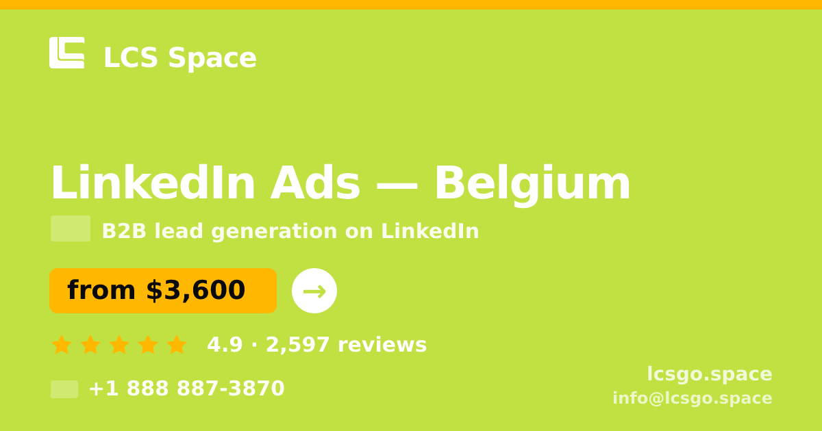 LinkedIn Ads in Brussels — from $3,100/mo, rated 4.6/5 by 1558 clients. LCS Space.