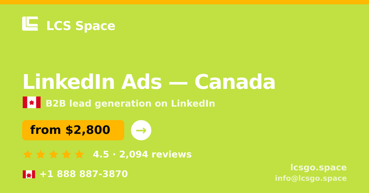 LinkedIn Ads in Montreal — from $3,400/mo, rated 4.9/5 by 3239 clients. LCS Space.