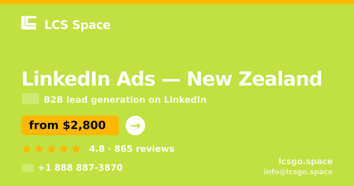 LinkedIn Ads in Wellington — from $3,900/mo, rated 4.8/5 by 951 clients. LCS Space.