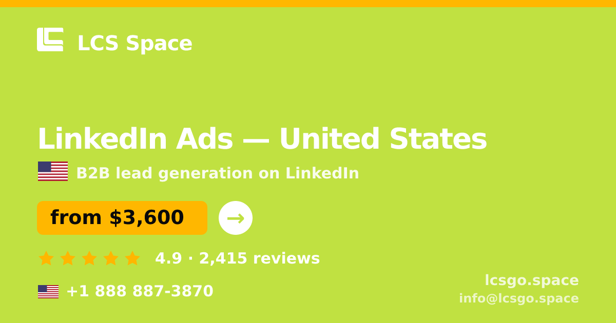 LinkedIn Ads in Washington — from $4,200/mo, rated 4.5/5 by 2526 clients. LCS Space.