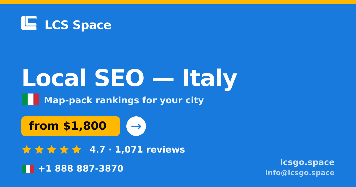 Local SEO in Milan — from $1,600/mo, rated 4.7/5 by 2725 clients. LCS Space.