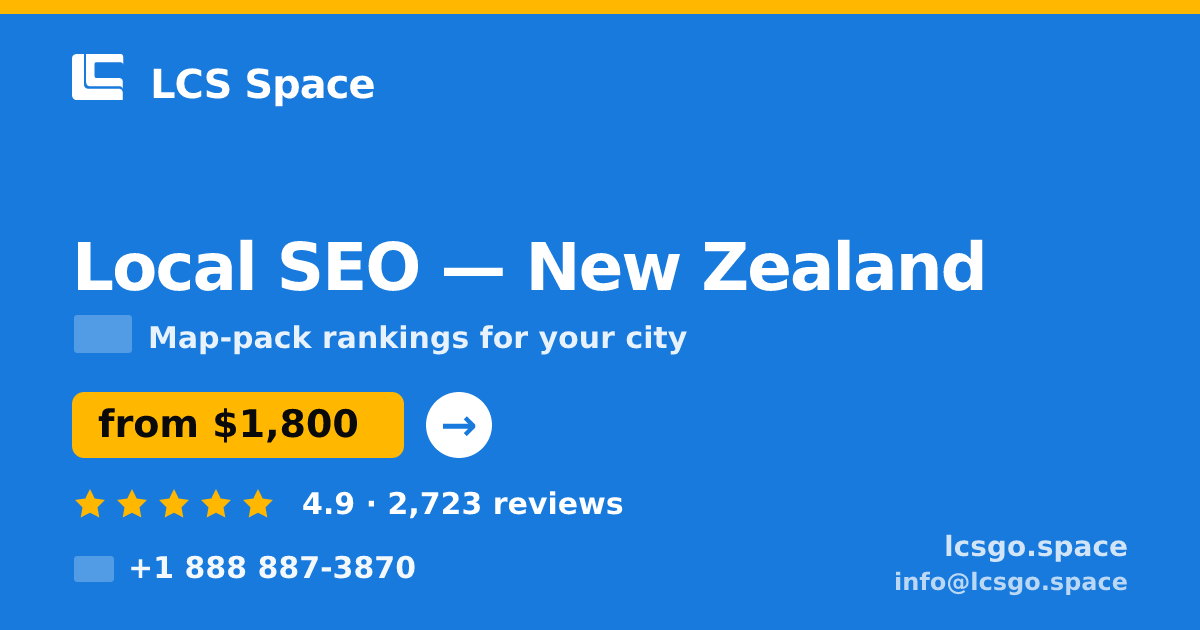 Local SEO in Wellington — from $1,600/mo, rated 4.8/5 by 2277 clients. LCS Space.