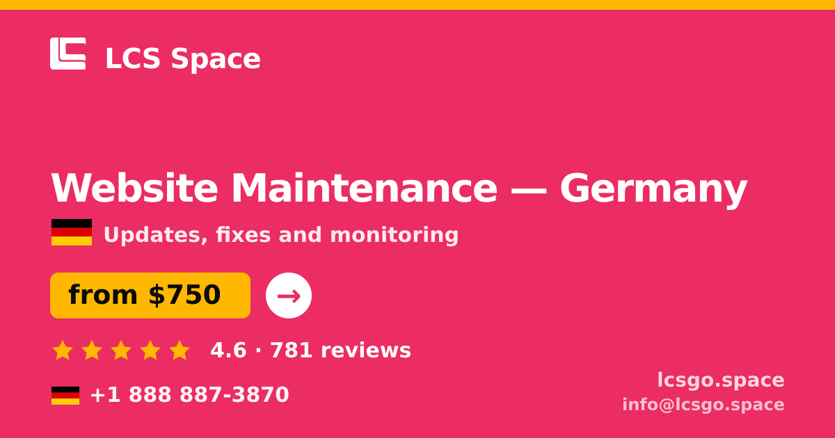 Website Maintenance in Hamburg — from $1,100/mo, rated 4.7/5 by 2095 clients. LCS Space.