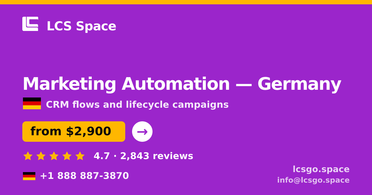 Marketing Automation in Hamburg — from $3,600/mo, rated 4.7/5 by 2101 clients. LCS Space.