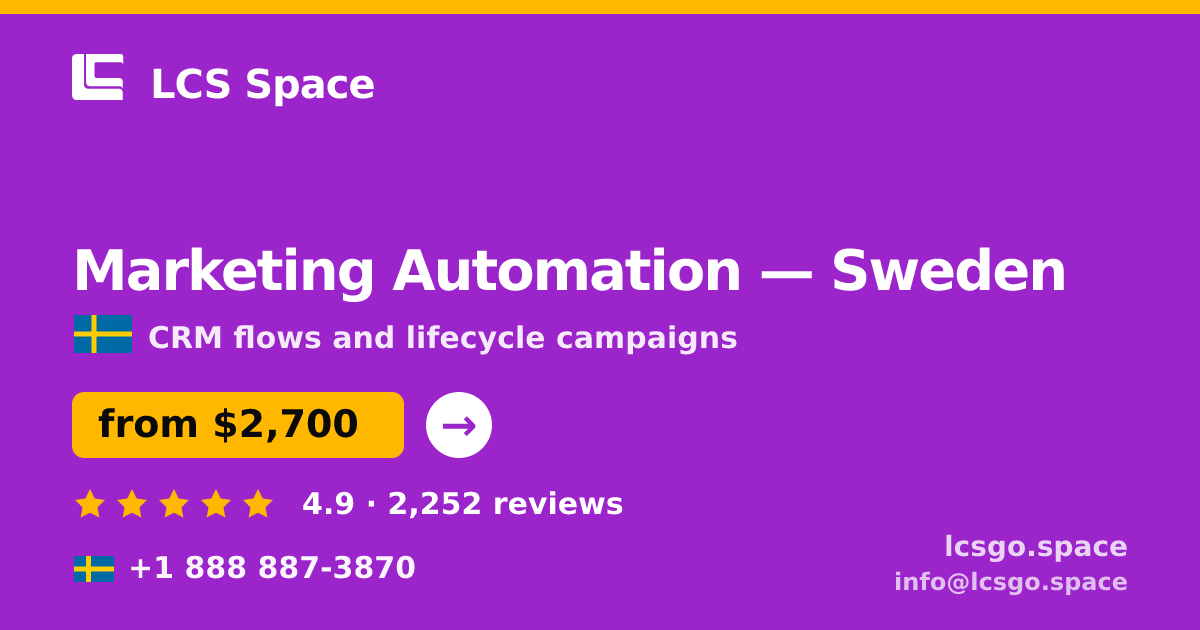 Marketing Automation in Malmö — from $2,600/mo, rated 4.7/5 by 1811 clients. LCS Space.
