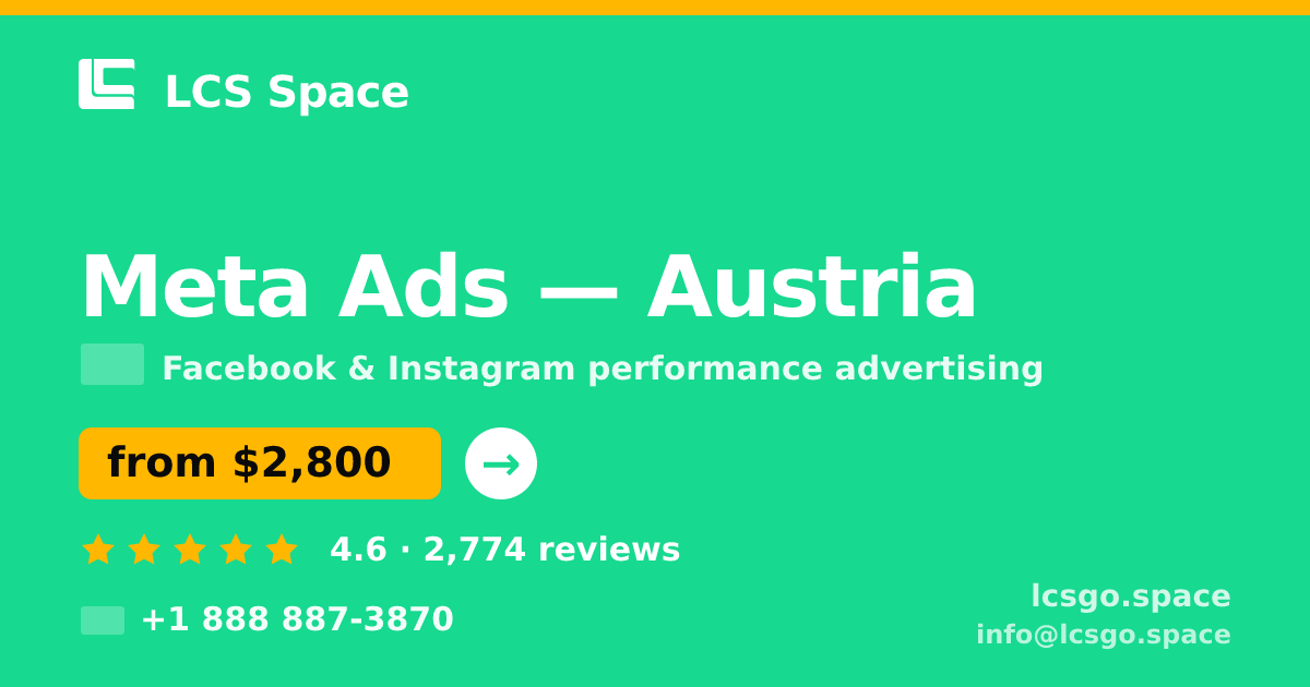 Meta Ads in Linz — from $3,100/mo, rated 4.8/5 by 3063 clients. LCS Space.