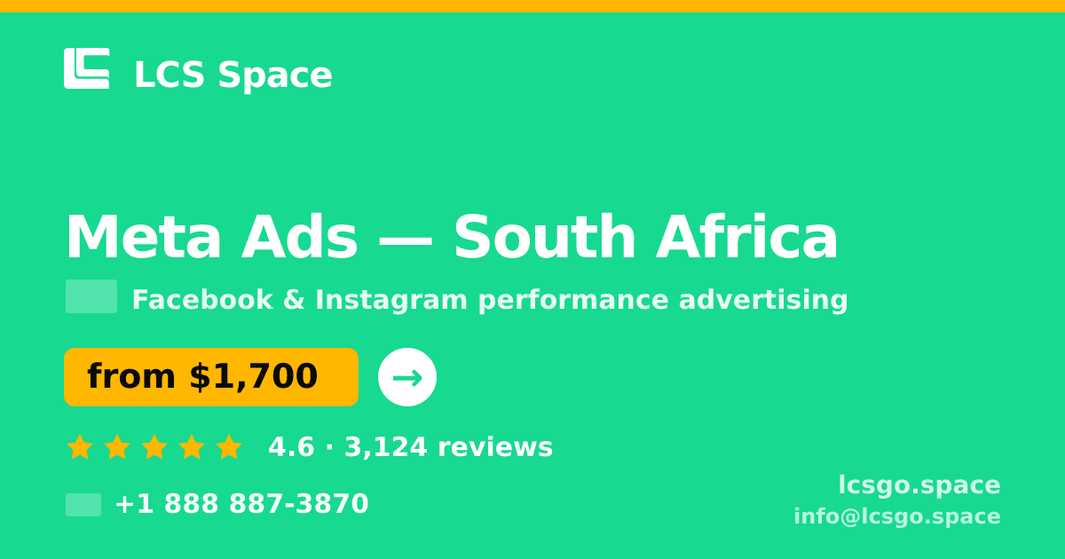 Meta Ads in Cape Town — from $1,800/mo, rated 4.7/5 by 909 clients. LCS Space.