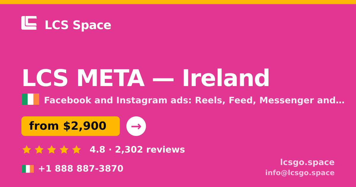 LCS META in Ireland — from $2,900/mo, rated 4.8/5 by 2302 clients. LCS Space.