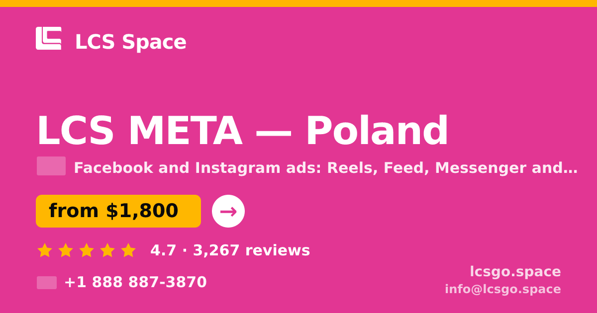 LCS META in Poland — from $1,800/mo, rated 4.7/5 by 3267 clients. LCS Space.