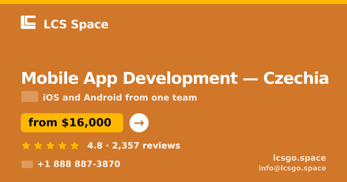 Mobile App Development in Czechia — from $16,000, rated 4.8/5 by 2357 clients. LCS Space.