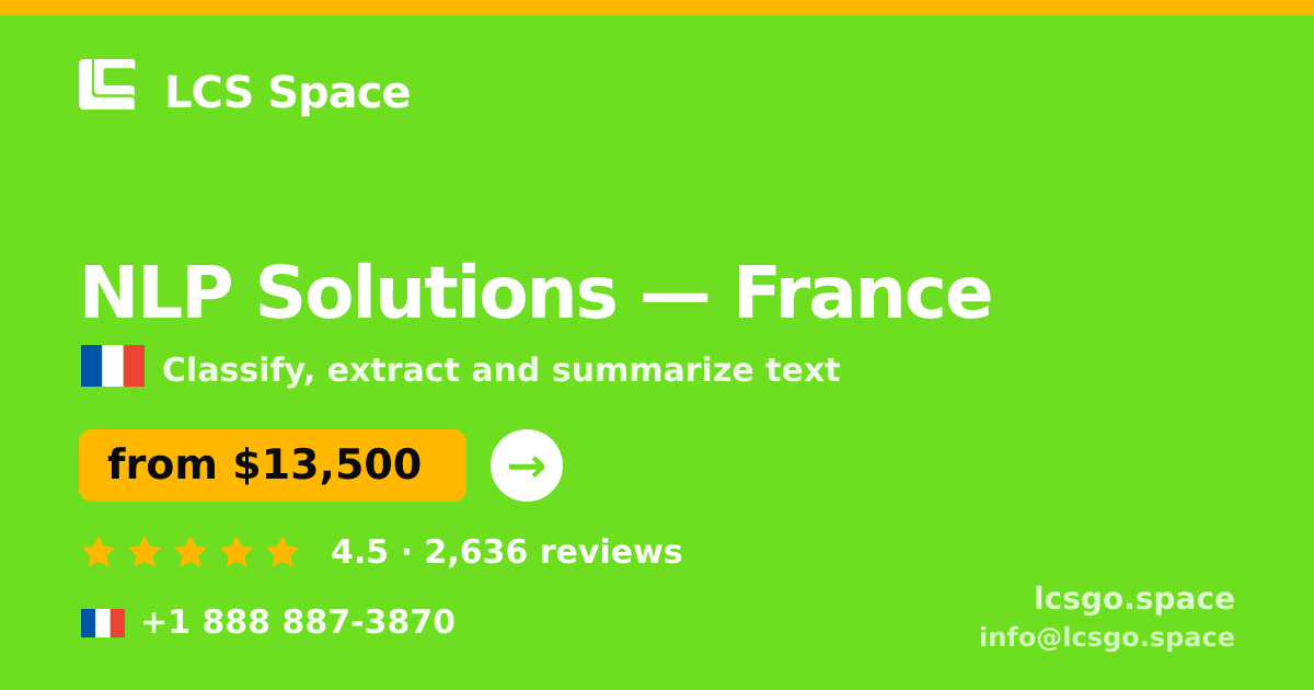 NLP Solutions in Marseille — from $15,000, rated 5/5 by 745 clients. LCS Space.