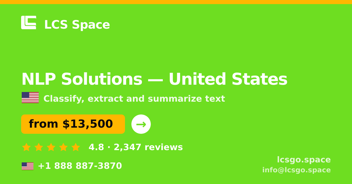 NLP Solutions in United States — from $13,500, rated 4.8/5 by 2347 clients. LCS Space.