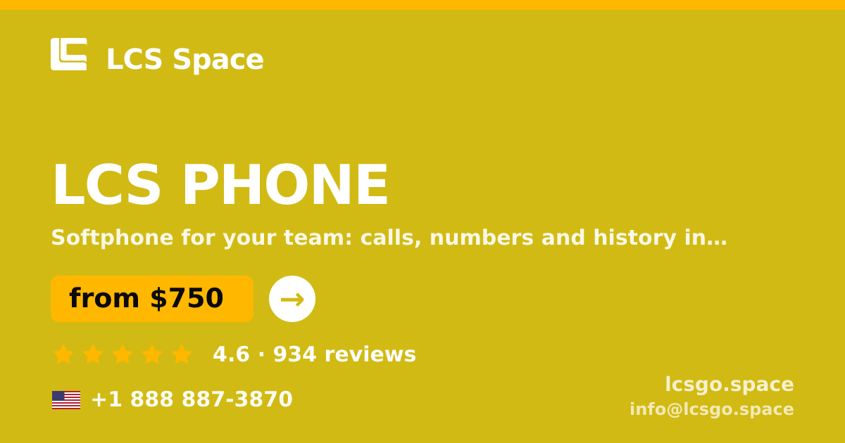 LCS PHONE in the USA — from $750/mo, rated 4.6/5 by 934 clients. LCS Space.
