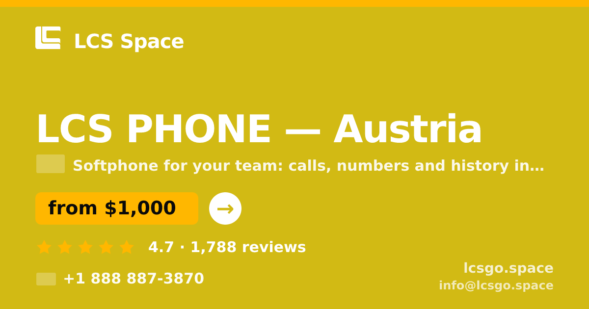 LCS PHONE in Graz — from $1,100/mo, rated 4.9/5 by 3069 clients. LCS Space.