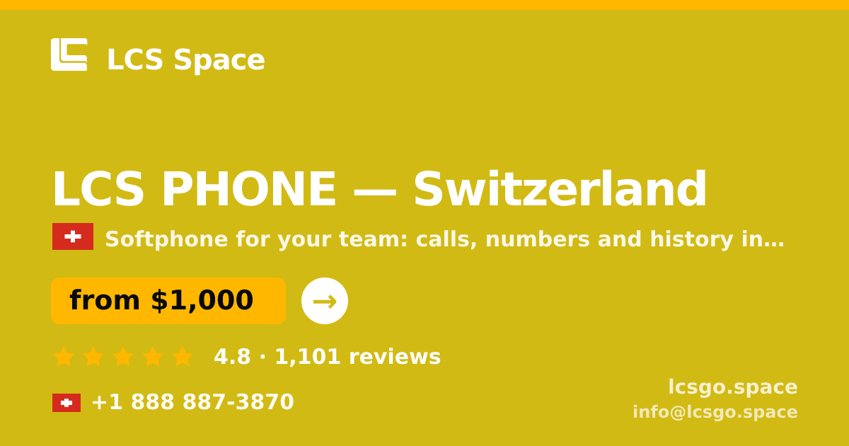 LCS PHONE in Basel — from $1,500/mo, rated 4.5/5 by 1578 clients. LCS Space.