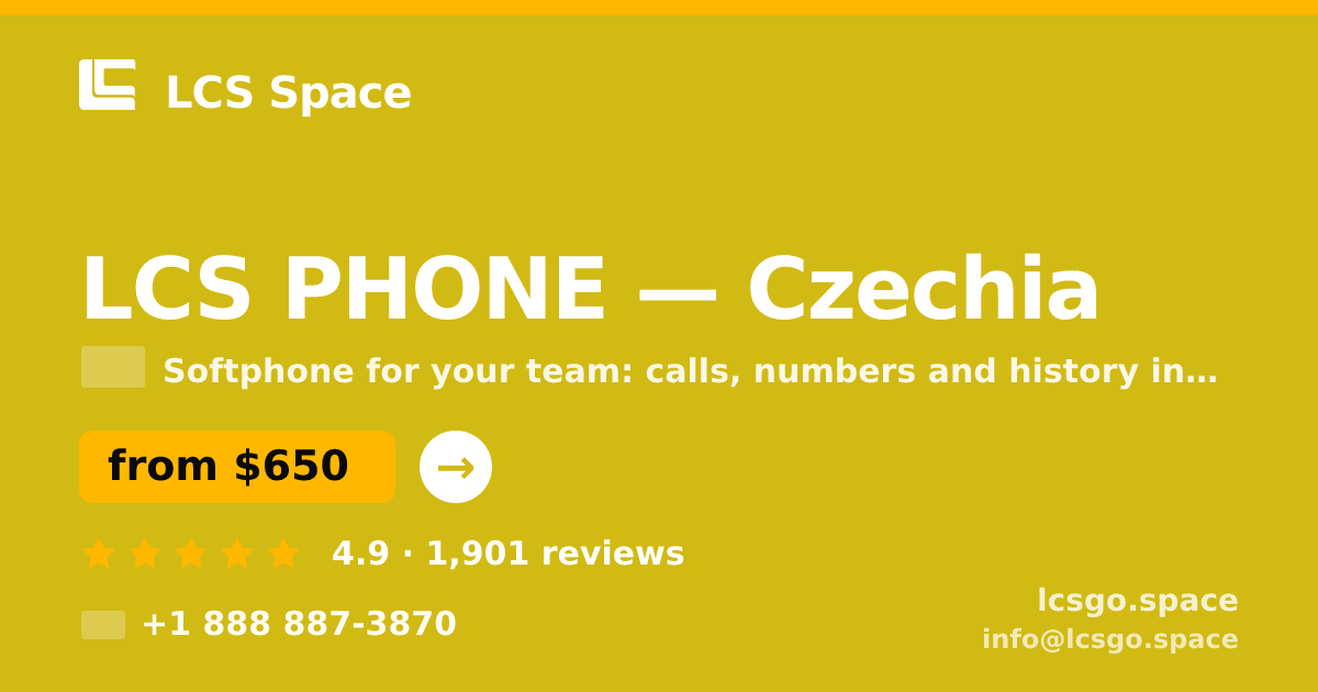 LCS PHONE in Czechia — from $650/mo, rated 4.9/5 by 1901 clients. LCS Space.