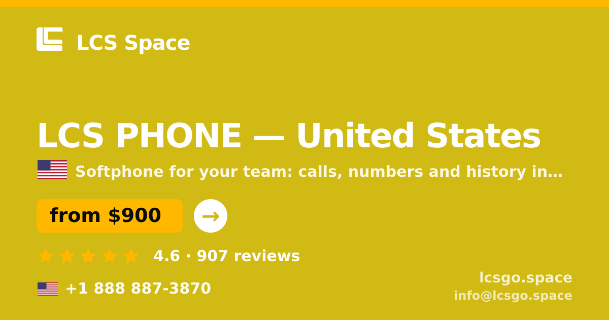 LCS PHONE in United States — from $900/mo, rated 4.6/5 by 907 clients. LCS Space.