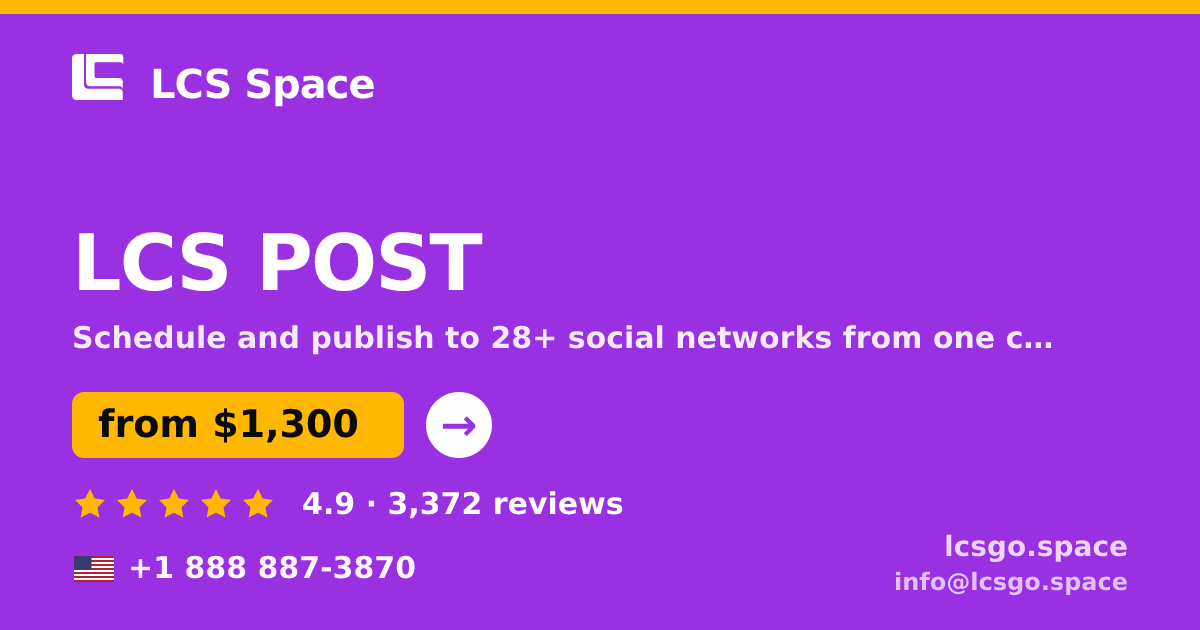 LCS POST in the USA — from $1,300/mo, rated 4.9/5 by 3372 clients. LCS Space.