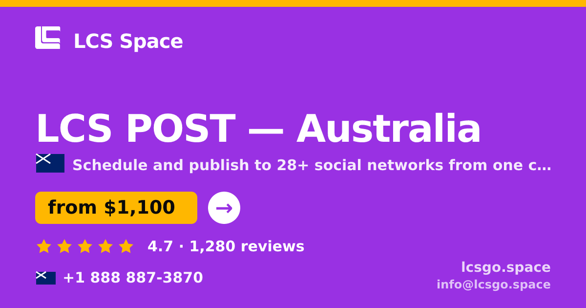 LCS POST in Australia — from $1,100/mo, rated 4.7/5 by 1280 clients. LCS Space.