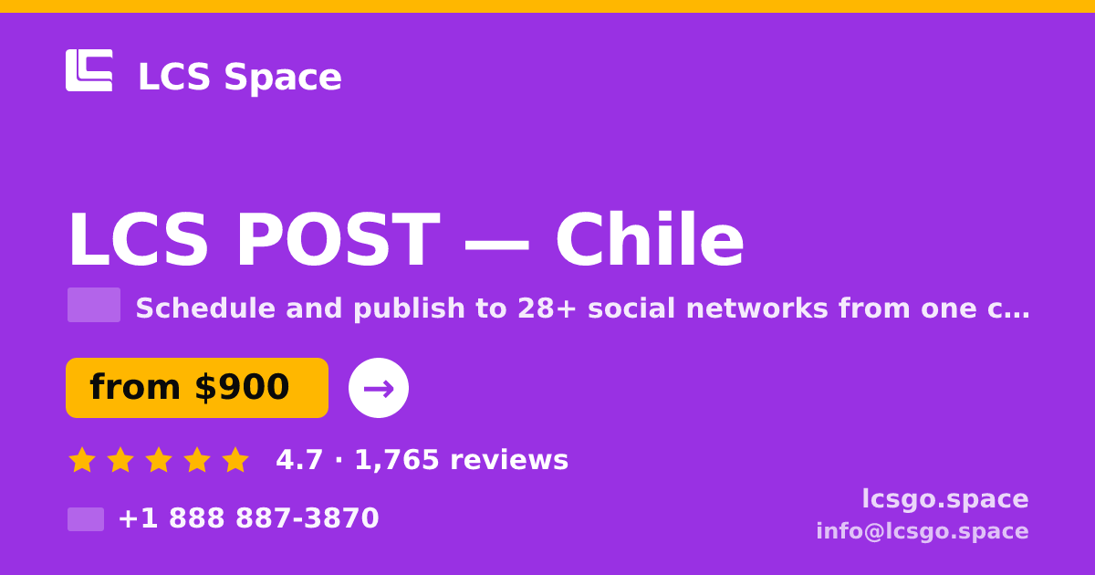 LCS POST in Chile — from $900/mo, rated 4.7/5 by 1765 clients. LCS Space.