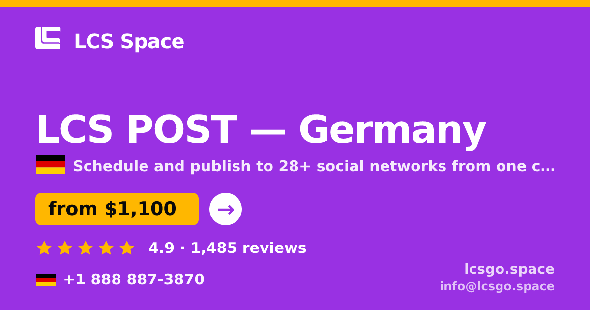 LCS POST in Germany — from $1,100/mo, rated 4.9/5 by 1485 clients. LCS Space.