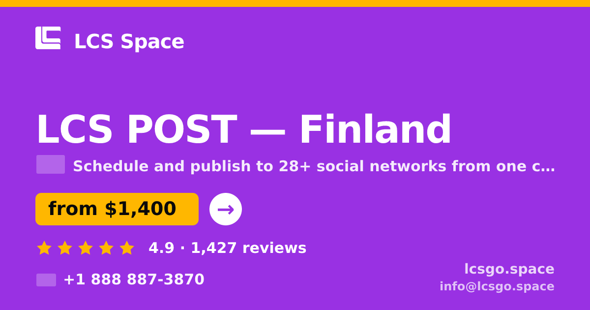 LCS POST in Finland — from $1,400/mo, rated 4.9/5 by 1427 clients. LCS Space.