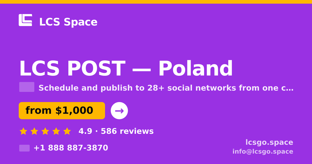 LCS POST in Poland — from $1,000/mo, rated 4.9/5 by 586 clients. LCS Space.