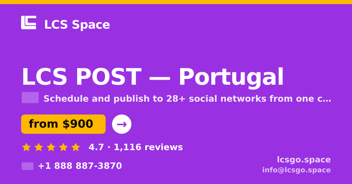 LCS POST in Porto — from $900/mo, rated 4.8/5 by 3049 clients. LCS Space.