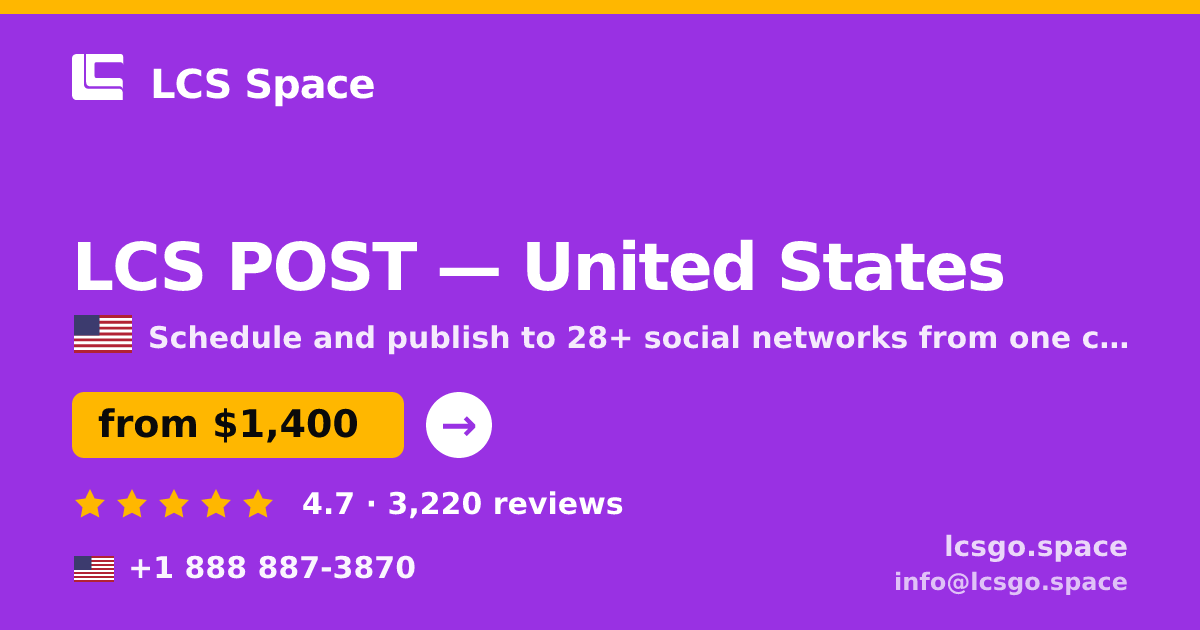 LCS POST in United States — from $1,400/mo, rated 4.7/5 by 3220 clients. LCS Space.