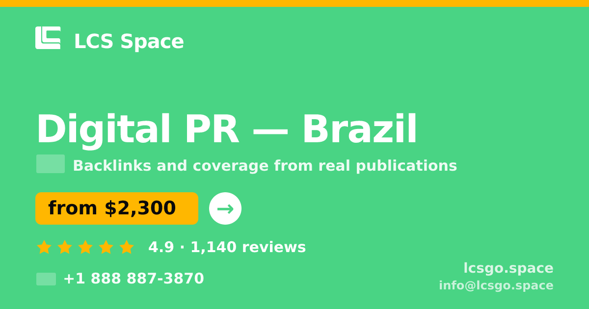 Digital PR in São Paulo — from $1,300/mo, rated 4.7/5 by 465 clients. LCS Space.