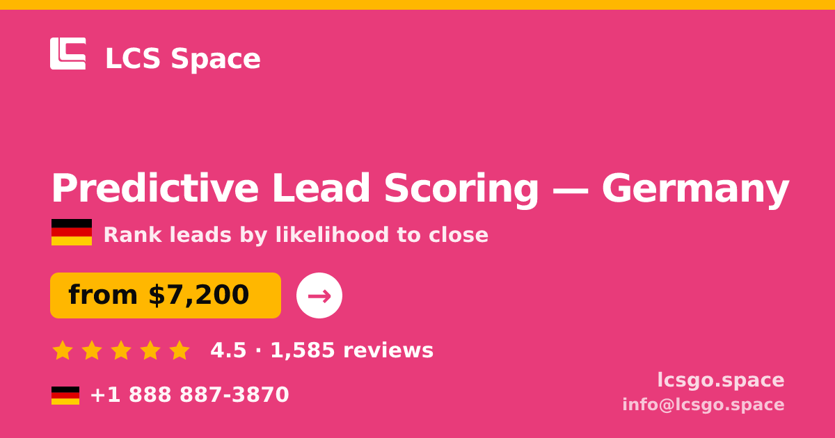 Predictive Lead Scoring in Frankfurt — from $7,500, rated 4.8/5 by 807 clients. LCS Space.