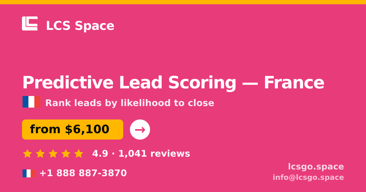Predictive Lead Scoring in France — from $6,100, rated 4.9/5 by 1041 clients. LCS Space.