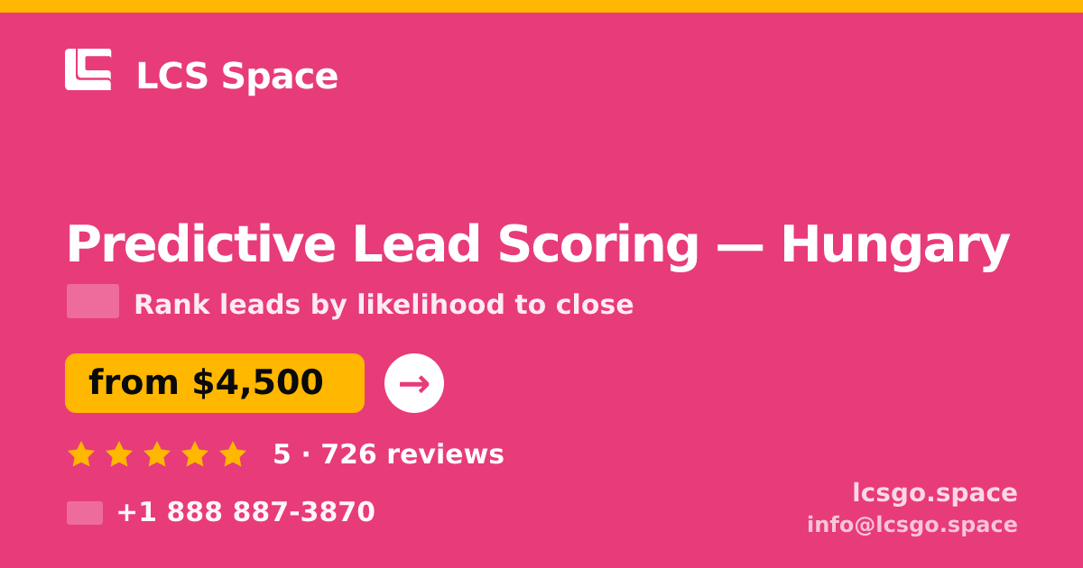 Predictive Lead Scoring in Hungary — from $4,500, rated 5/5 by 726 clients. LCS Space.