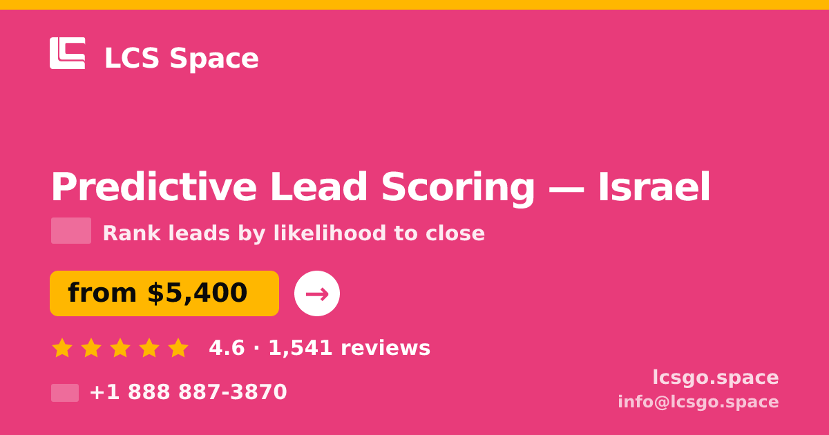Predictive Lead Scoring in Jerusalem — from $6,200, rated 5/5 by 1422 clients. LCS Space.