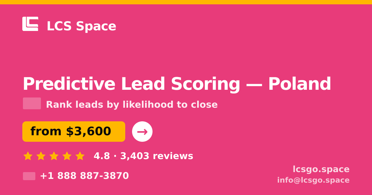 Predictive Lead Scoring in Poland — from $3,600, rated 4.8/5 by 3403 clients. LCS Space.