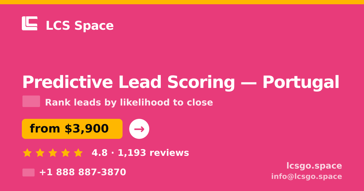 Predictive Lead Scoring in Portugal — from $3,900, rated 4.8/5 by 1193 clients. LCS Space.
