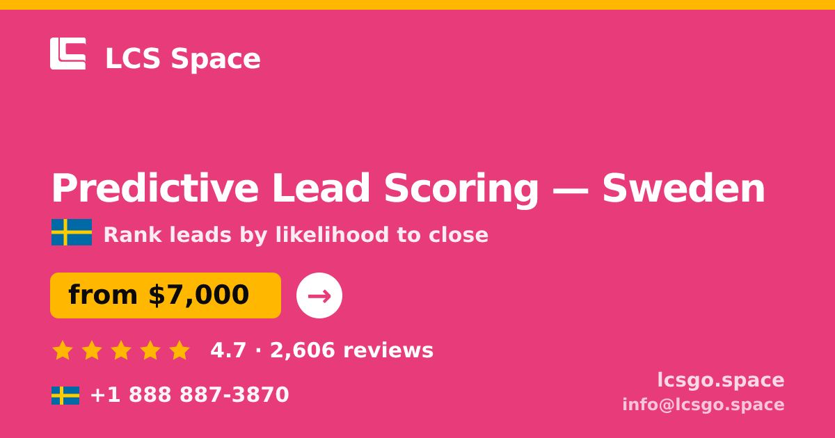 Predictive Lead Scoring in Gothenburg — from $6,700, rated 4.8/5 by 2295 clients. LCS Space.
