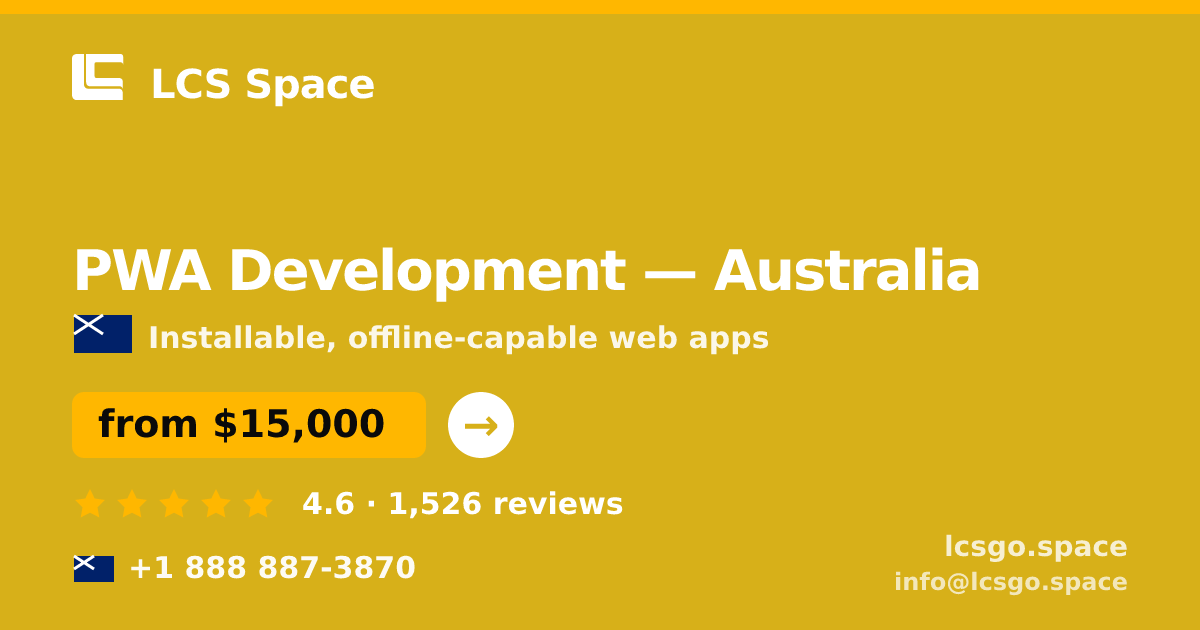 PWA Development in Perth — from $13,500, rated 4.7/5 by 3019 clients. LCS Space.